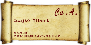Csajkó Albert névjegykártya