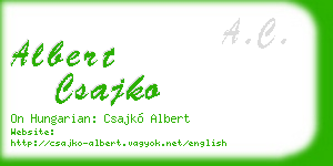 albert csajko business card
