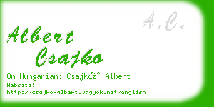 albert csajko business card